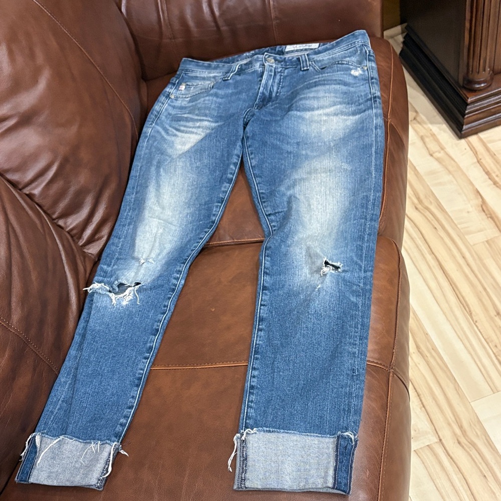 AG-ADRIANO GOLDSCHMIED The Dylan  Faded Blue Denim Jeans